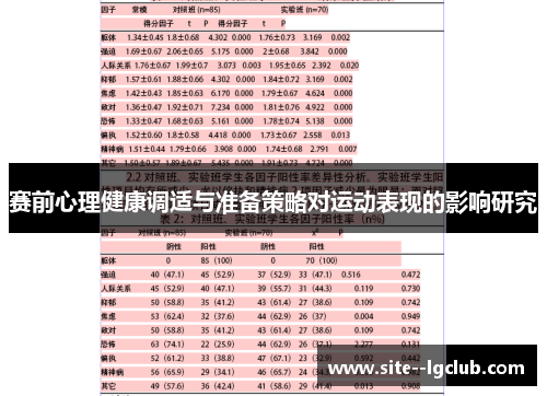 赛前心理健康调适与准备策略对运动表现的影响研究 赛前心理健康调适与准备策略对运动表现的影响研究